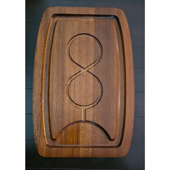 Mid Century Modern Teak Figure 8 Infinity Serving Board - Picture 4 of 4